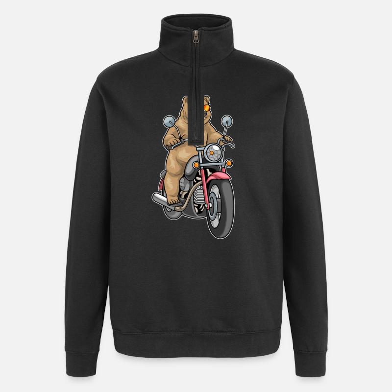 Bär Motorrad - Quarter-Zip-Sweatshirt - Schwarz