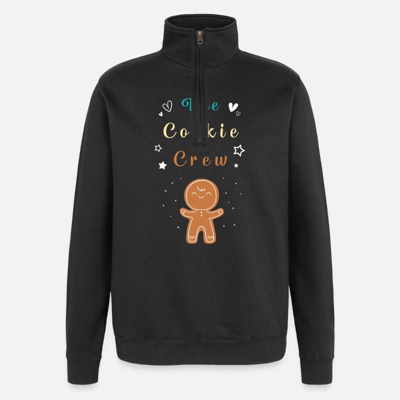 Lebkuchen Weihnachten Lebkuchenmann Gingerbread - Quarter-Zip-Sweatshirt - Schwarz