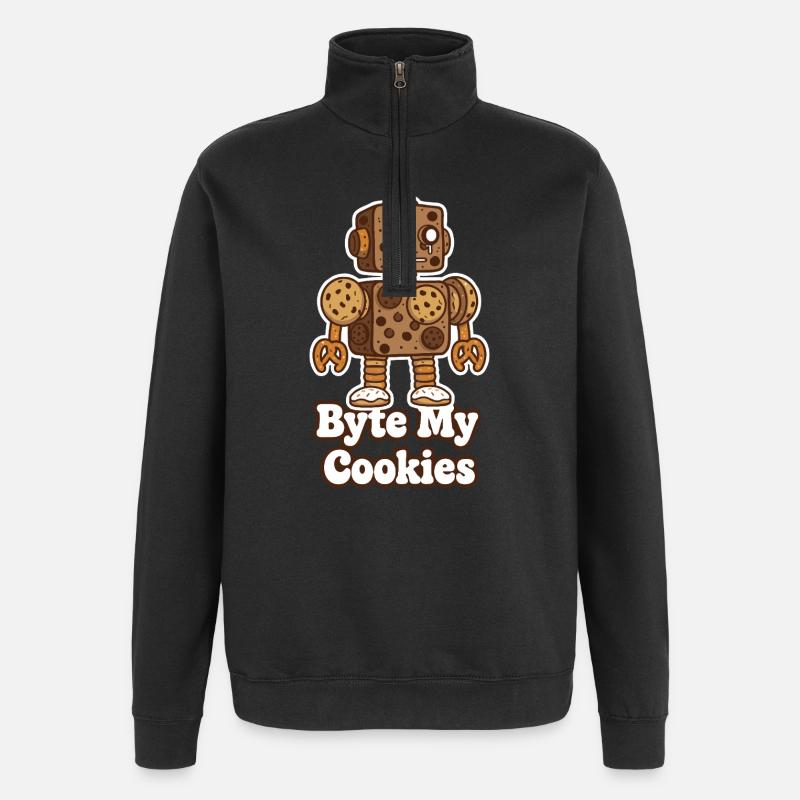 Byte My Cookies Cookie Robot - Sweat à zip 1/4 - noir