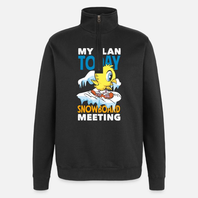 Snowboarden Snowboardtreffen Sessellift - Quarter-Zip-Sweatshirt - Schwarz