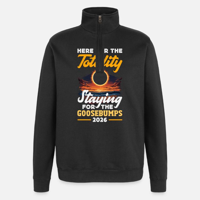 Éclipse solaire 2026, 12 août - Sweat à zip 1/4 - noir