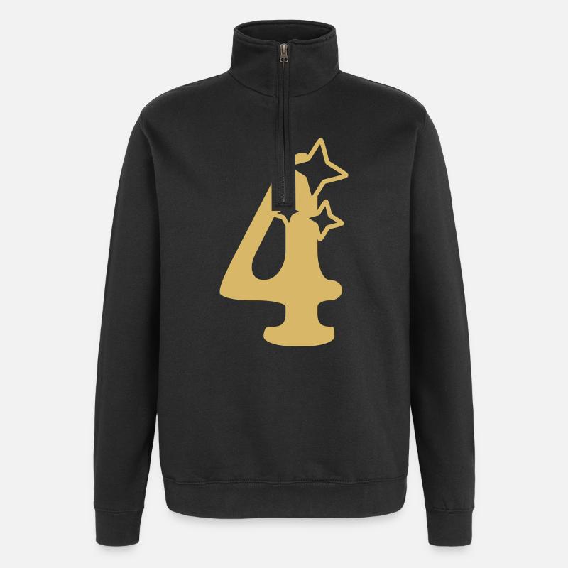 Étoile du 4e anniversaire - Sweat à zip 1/4 - noir