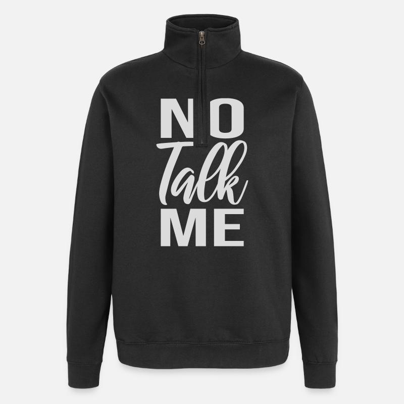 Pas de discours introverti antisocial drôle - Sweat à zip 1/4 - noir