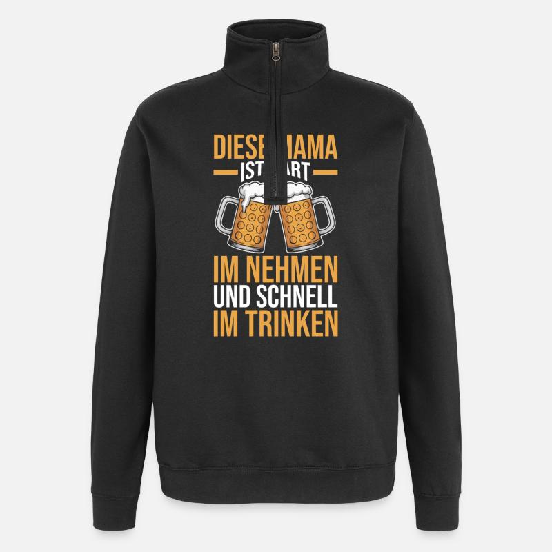 Bier Bierliebhaberin Mutter Mama - Quarter-Zip-Sweatshirt - Schwarz