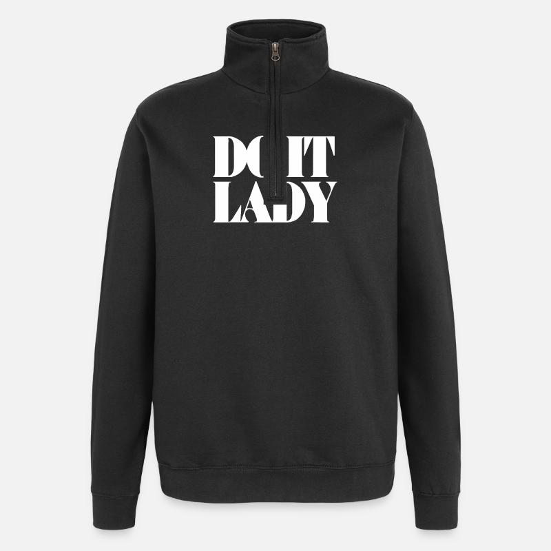 Faites-le Dame - Blanc - Sweat à zip 1/4 - noir
