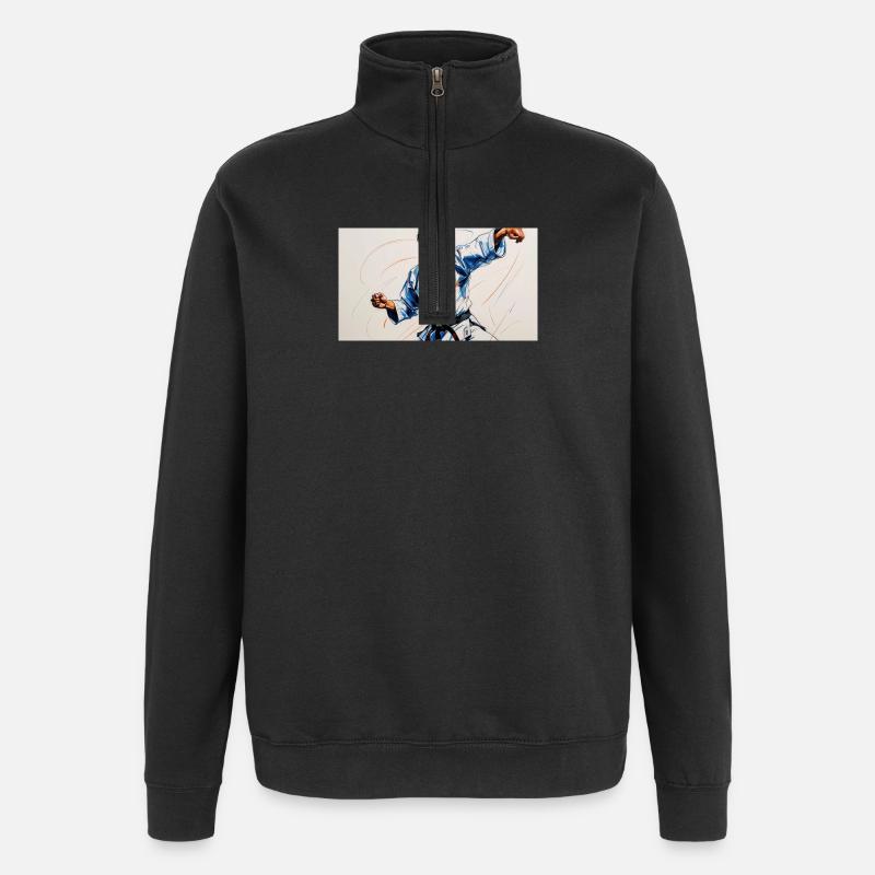 Art martial et dynamisme japonais - Sweat à zip 1/4 - noir