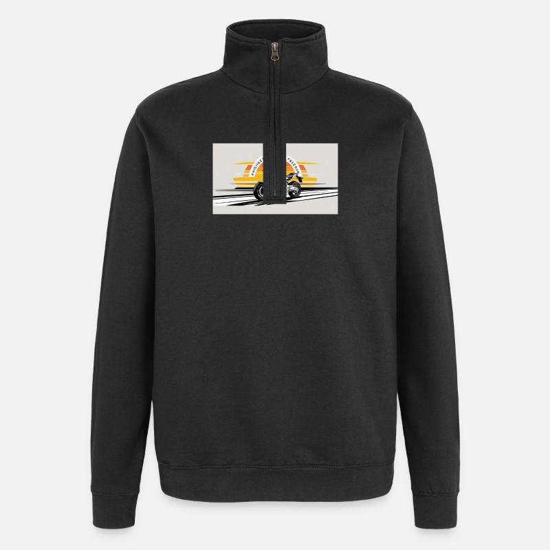 Motorcycle Freedom Sunset Design - Quarter-Zip Sweatshirt - black