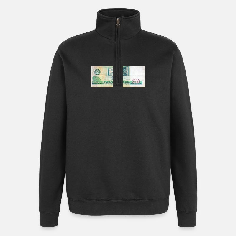 20 mark der ddr - Quarter-Zip-Sweatshirt - Schwarz
