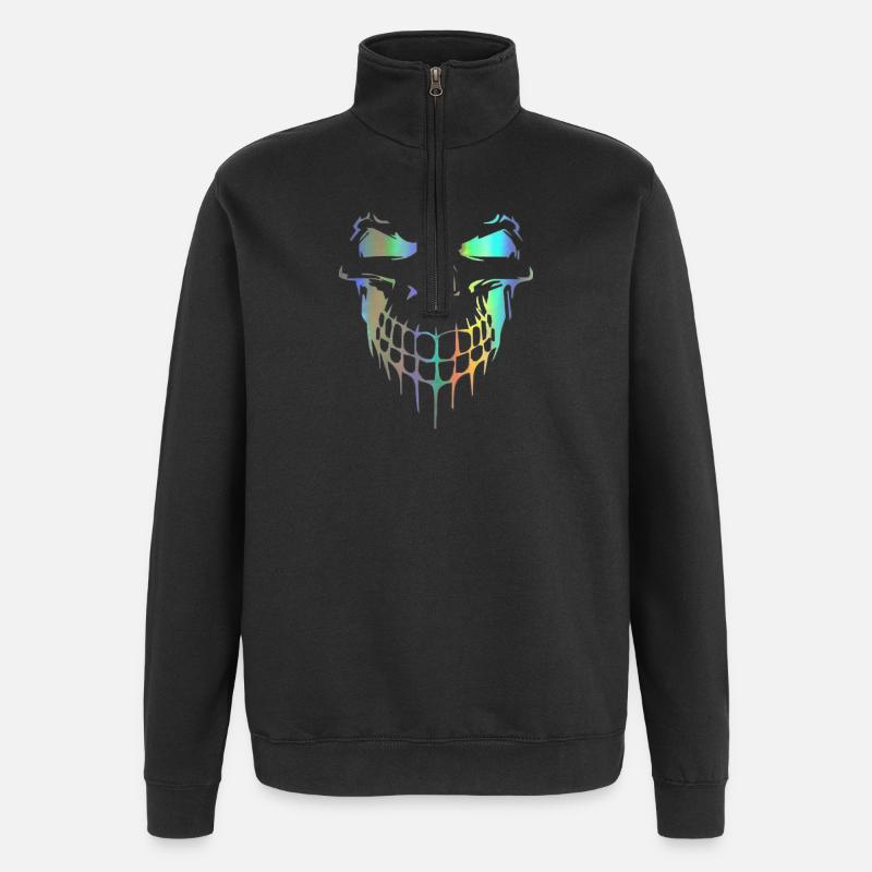 Totenkopf - Quarter-Zip-Sweatshirt - Schwarz