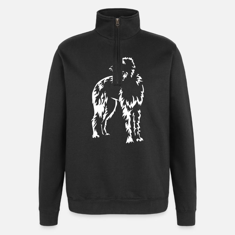 Deerhound écossais « Black Edition » - Sweat à zip 1/4 - noir