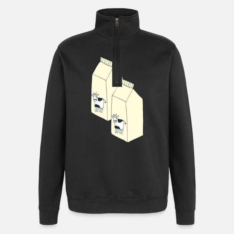 lait tetrapack - Sweat à zip 1/4 - noir