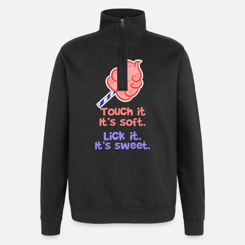 Naschkatzen Statement bonbon Süßigkeiten Lecker - Quarter-Zip-Sweatshirt - Schwarz