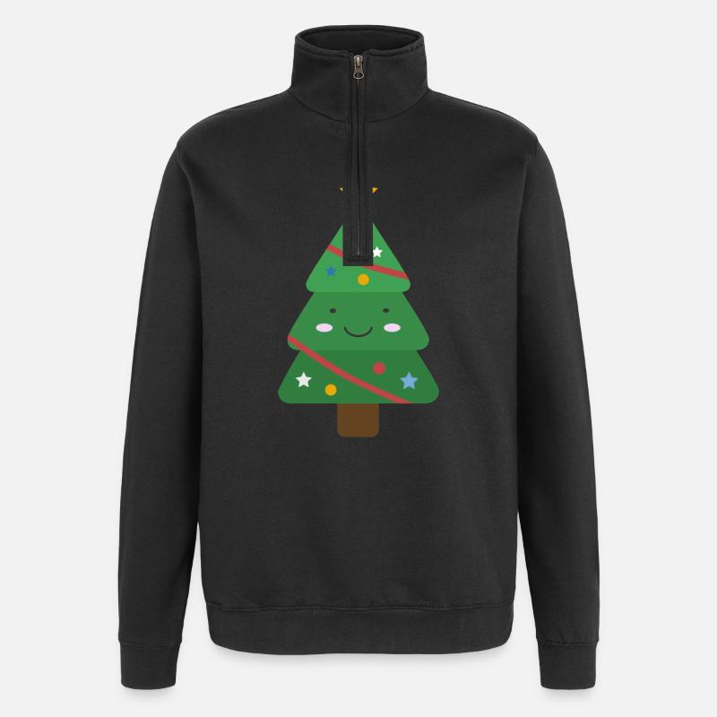 Süßer Weihnachtsbaum - Quarter-Zip-Sweatshirt - Schwarz
