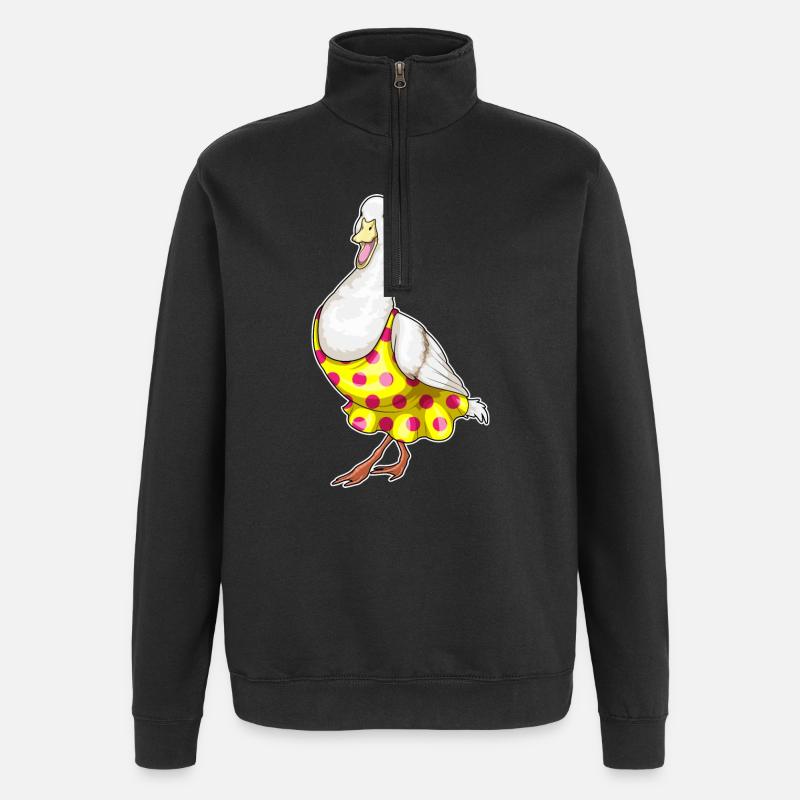 Robe à pois de canard - Sweat à zip 1/4 - noir