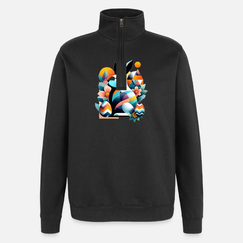 Modern Easter Graphics - Quarter-Zip Sweatshirt - black