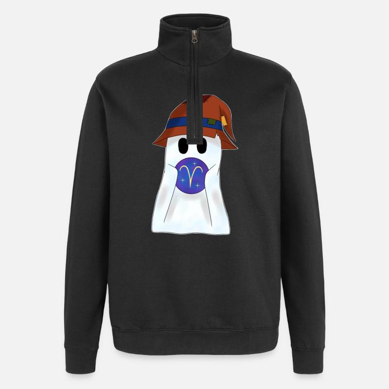 Astrologischer Widder Tierkreiszeichnertop - Quarter-Zip-Sweatshirt - Schwarz