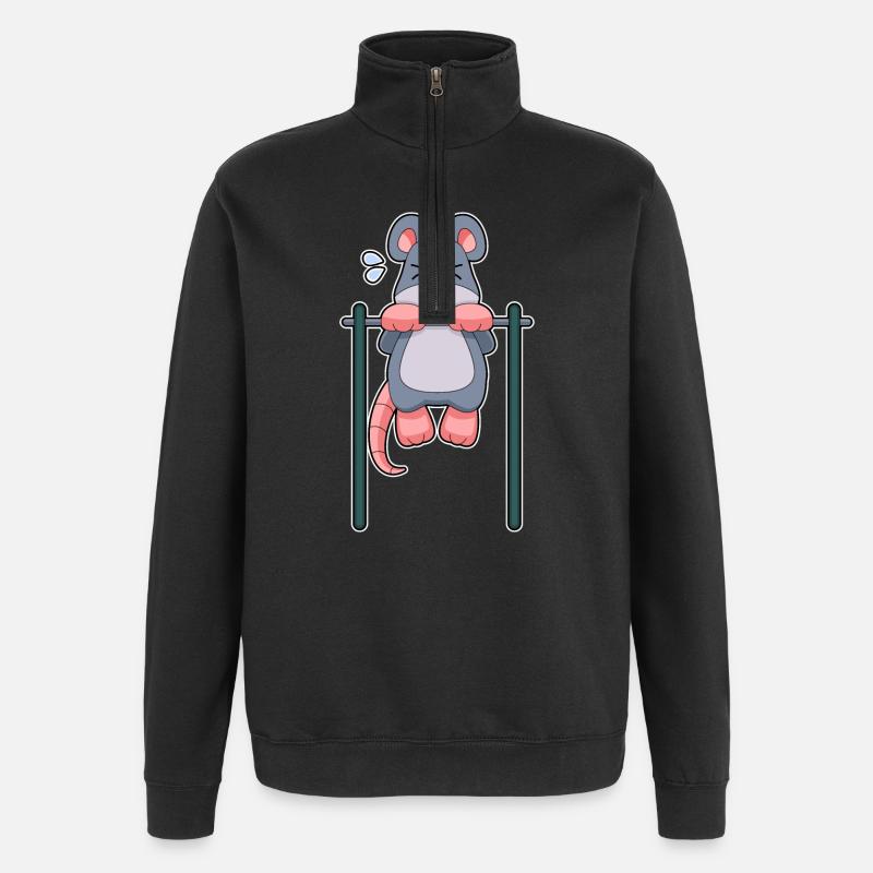Mouse Bodybuilders Tractions Culturisme - Sweat à zip 1/4 - noir