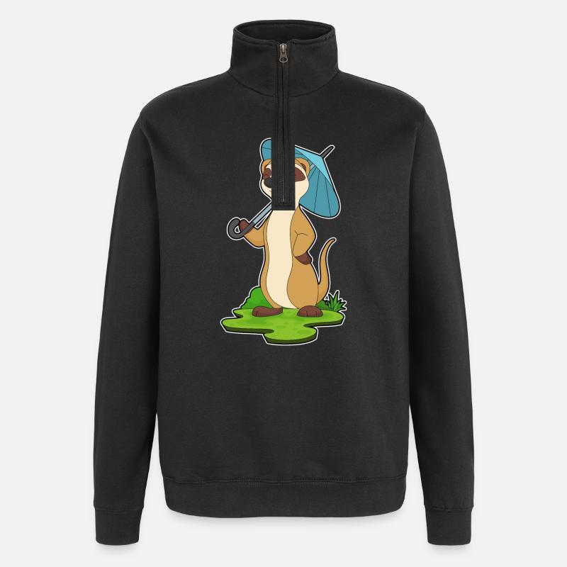 Parapluie Suricate - Sweat à zip 1/4 - noir