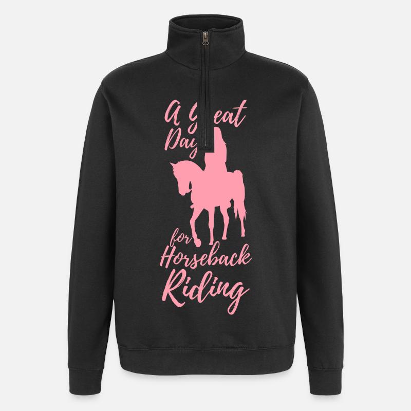 Reiter Mädchen - Quarter-Zip-Sweatshirt - Schwarz