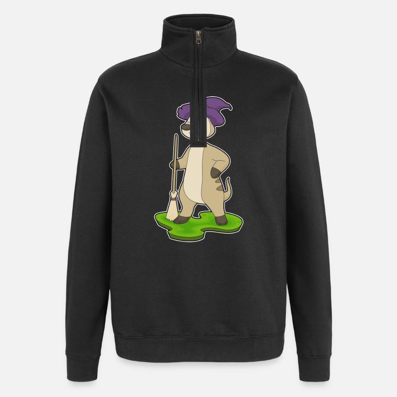 Erdmännchen Halloween Hexe - Quarter-Zip-Sweatshirt - Schwarz