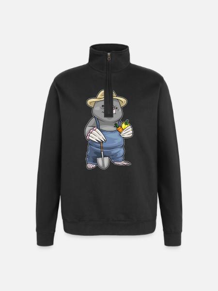 Mole Farmer Fruit Farm - Quarter-Zip Sweatshirt - black