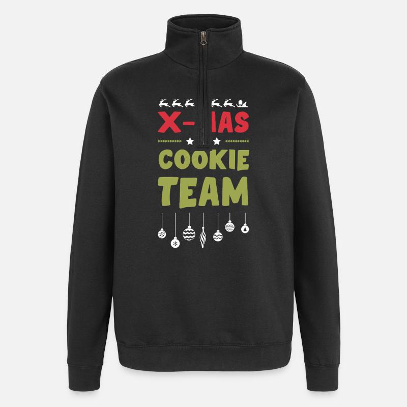 L’équipe des biscuits de Noël - Sweat à zip 1/4 - noir