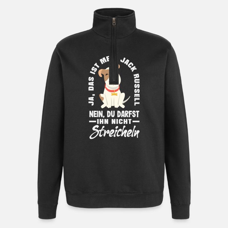 Drôle de Jack Russell Propriétaire Cadeau - Sweat à zip 1/4 - noir