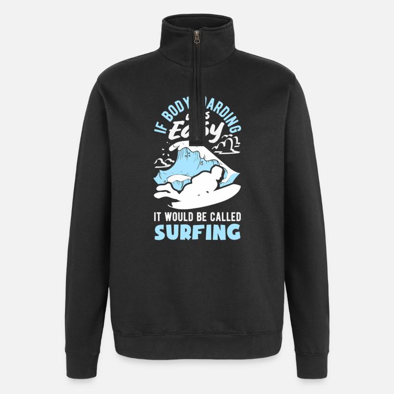 Surfeur Surfeur Bodyboarder - Sweat à zip 1/4 - noir