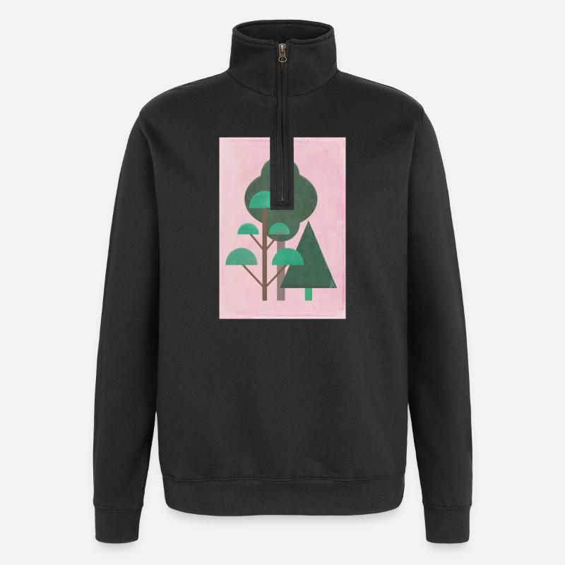 Forêt - Sweat à zip 1/4 - noir