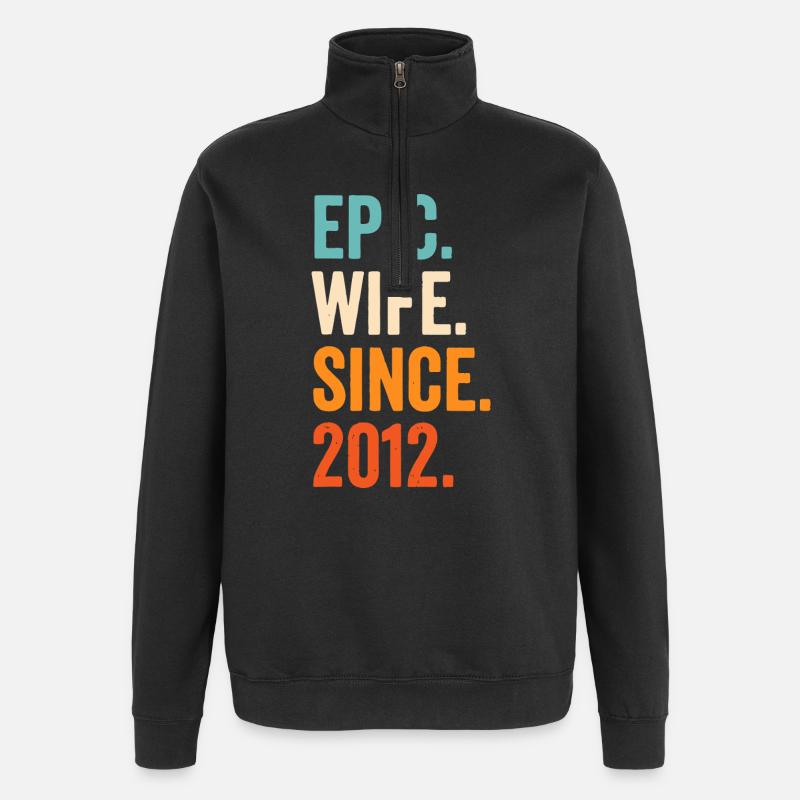 Epische Ehefrau seit 2012 - Quarter-Zip-Sweatshirt - Schwarz
