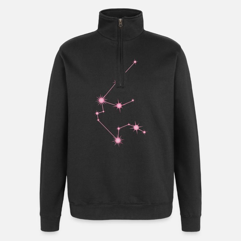 Wassermann-Stern Sternbild Sternzeichen Pastellrosa - Quarter-Zip-Sweatshirt - Schwarz