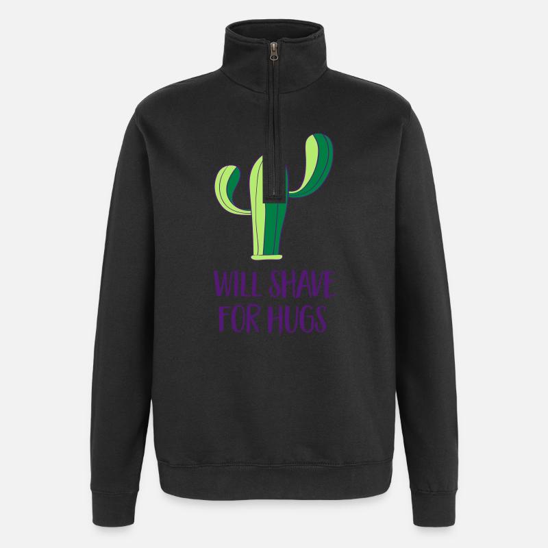 Cactus - Shave - Quarter-Zip Sweatshirt - black