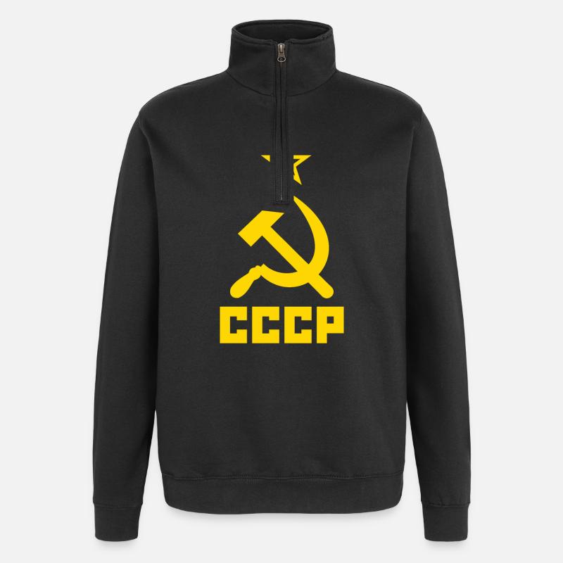 urss - Sweat à zip 1/4 - noir