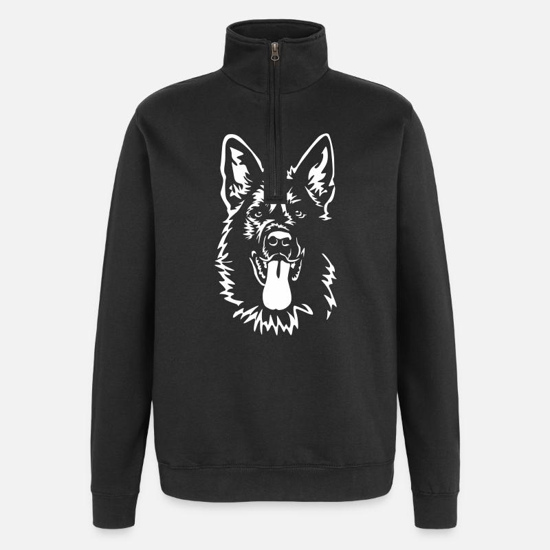 German Shepherd Head "Black Edition" - Quarter-Zip Sweatshirt - black