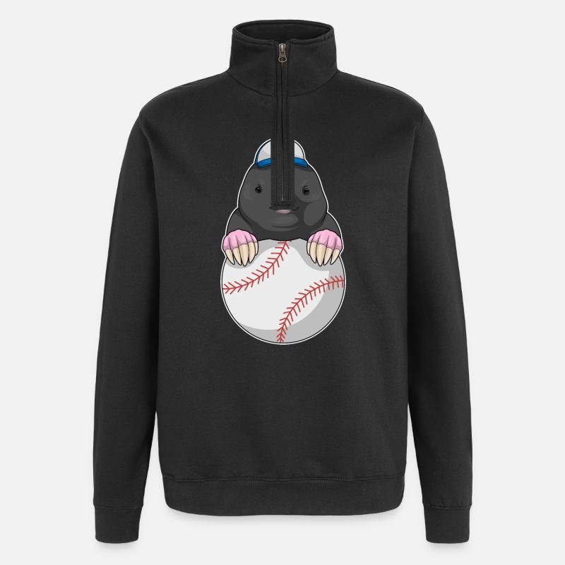 Mole Baseball - Quarter-Zip Sweatshirt - black