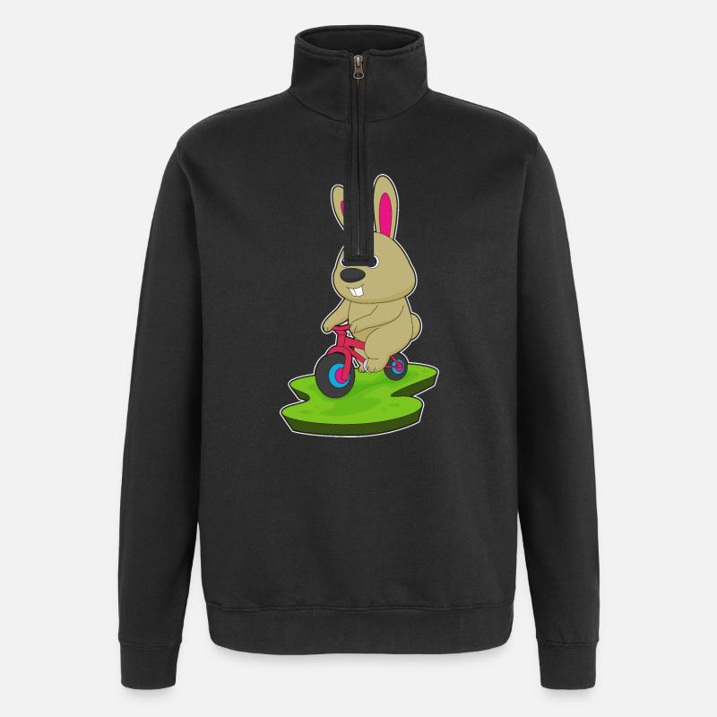Lapin Vélo - Sweat à zip 1/4 - noir