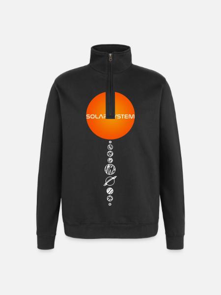 The Sun and the Planets - Quarter-Zip Sweatshirt - black