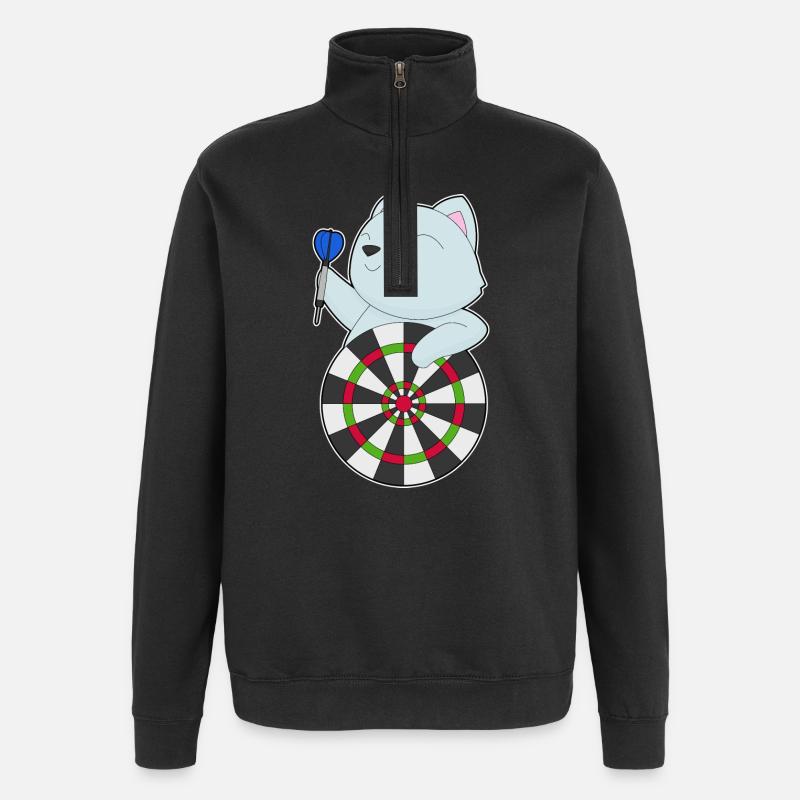 Cible de fléchettes pour chat - Sweat à zip 1/4 - noir