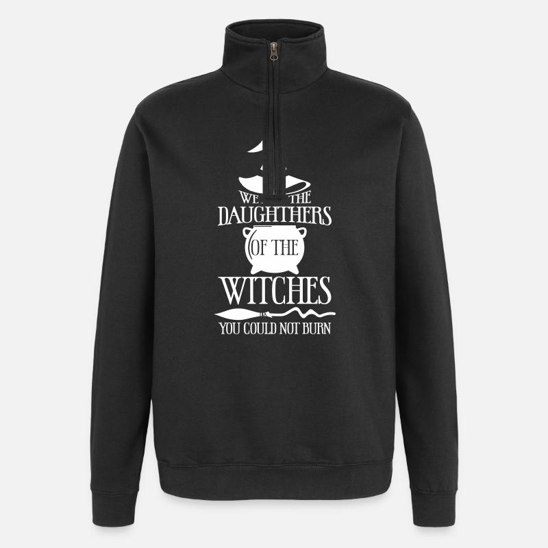 Wir sind die Töchter - Quarter-Zip-Sweatshirt - Schwarz