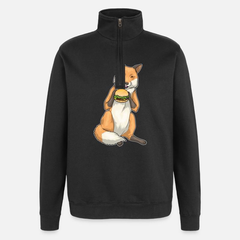Fuchs Burger - Sweat à zip 1/4 - noir
