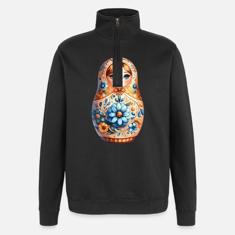 Matriochka Noble Don - Sweat à zip 1/4 - noir