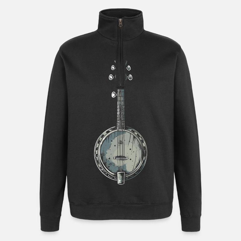 Banjo Grafik - Quarter-Zip-Sweatshirt - Schwarz