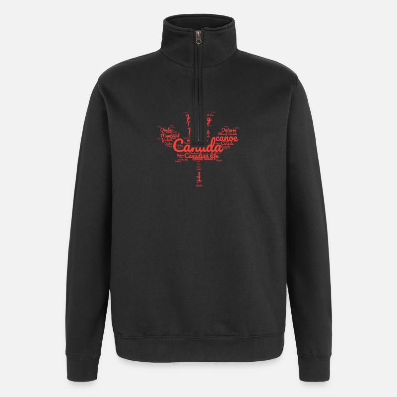 Canada in a word cloud - Quarter-Zip Sweatshirt - black