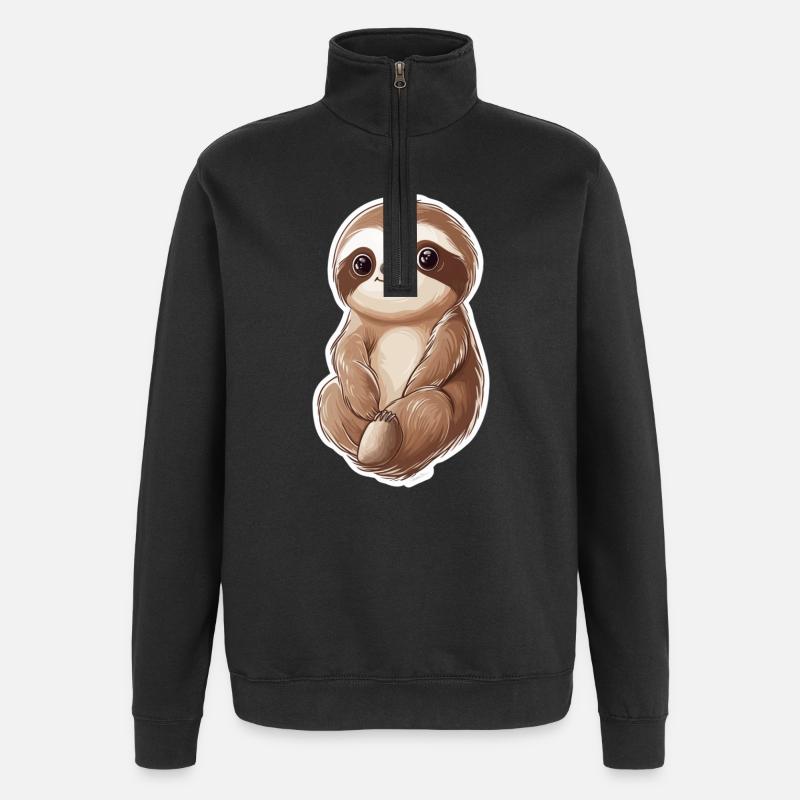 Sloth - Quarter-Zip Sweatshirt - black