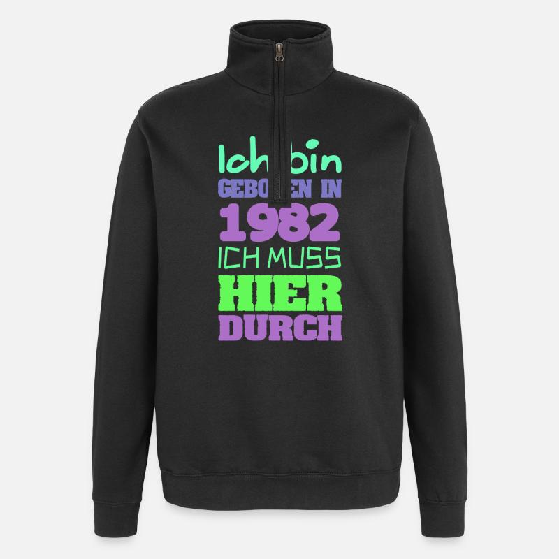 1982 - Sweat à zip 1/4 - noir