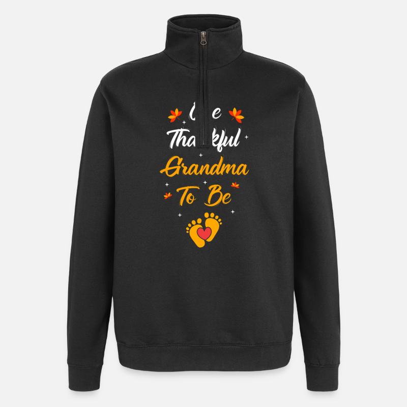 Thanksgiving Gender Reveal Werdende Mutter - Quarter-Zip-Sweatshirt - Schwarz