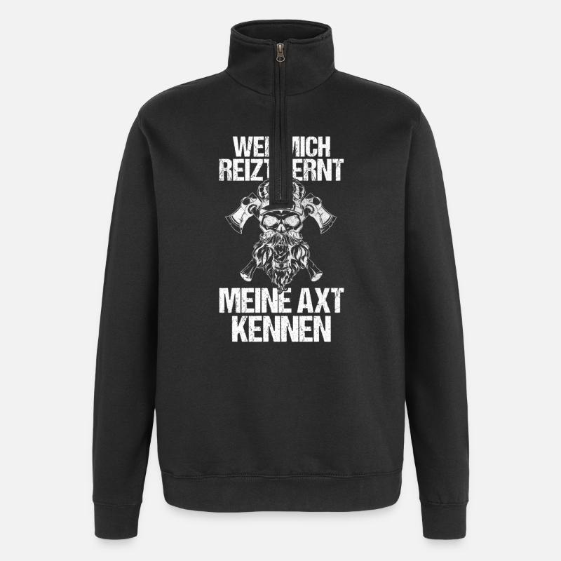 Mittelalter Schildwall Mittelaltermarkt Wikinger - Quarter-Zip-Sweatshirt - Schwarz