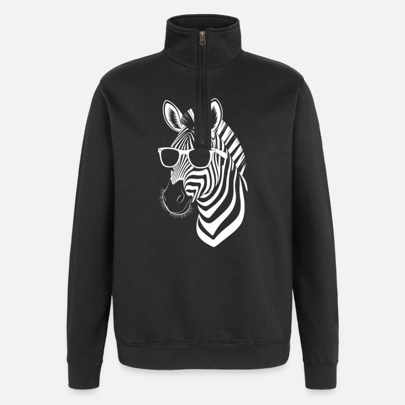 Zebra Spruch Lustiges Zebra Geschenk - Quarter-Zip-Sweatshirt - Schwarz