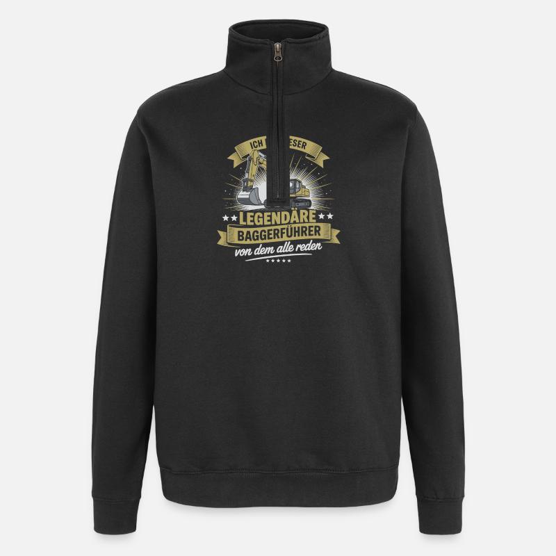 Baggerfuehrer Baggerfahrer - Quarter-Zip-Sweatshirt - Schwarz