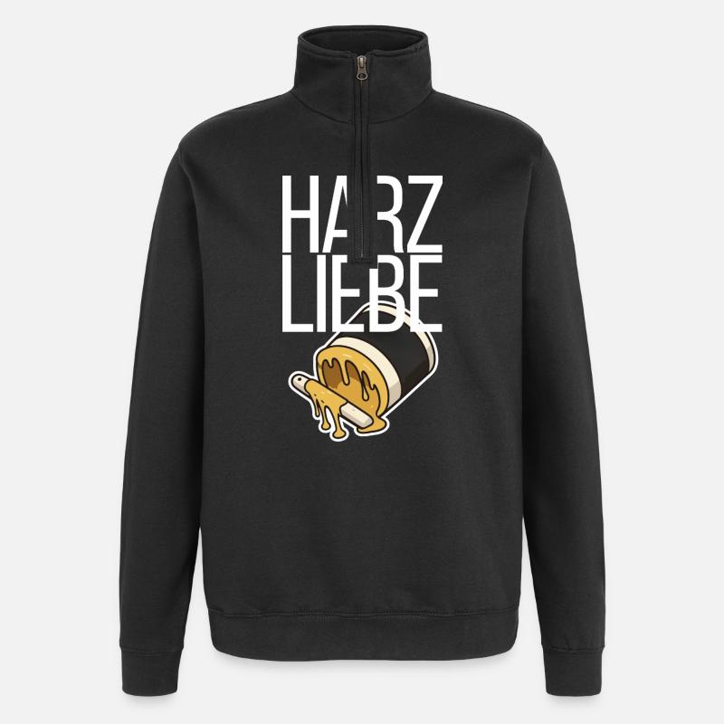 Harzliebe Handball Design - Quarter-Zip-Sweatshirt - Schwarz